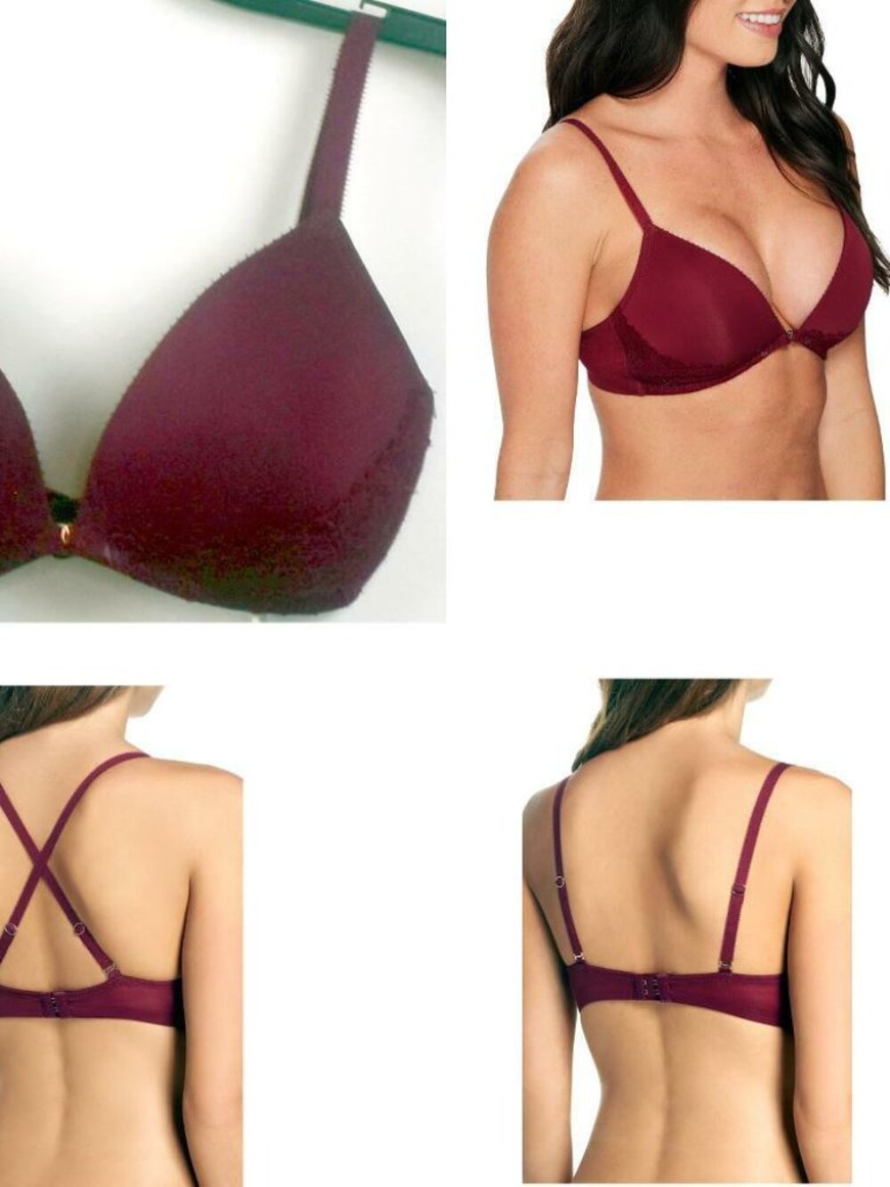 Skarlett Blue Soiree Wireless Plunge T-Shirt Bra Size 34D Garnet Convertible New